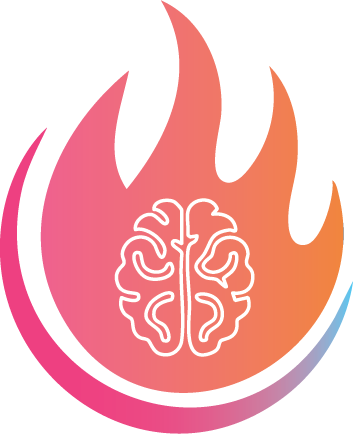 Final BlazingMind Studios black-and-white and color logo variations