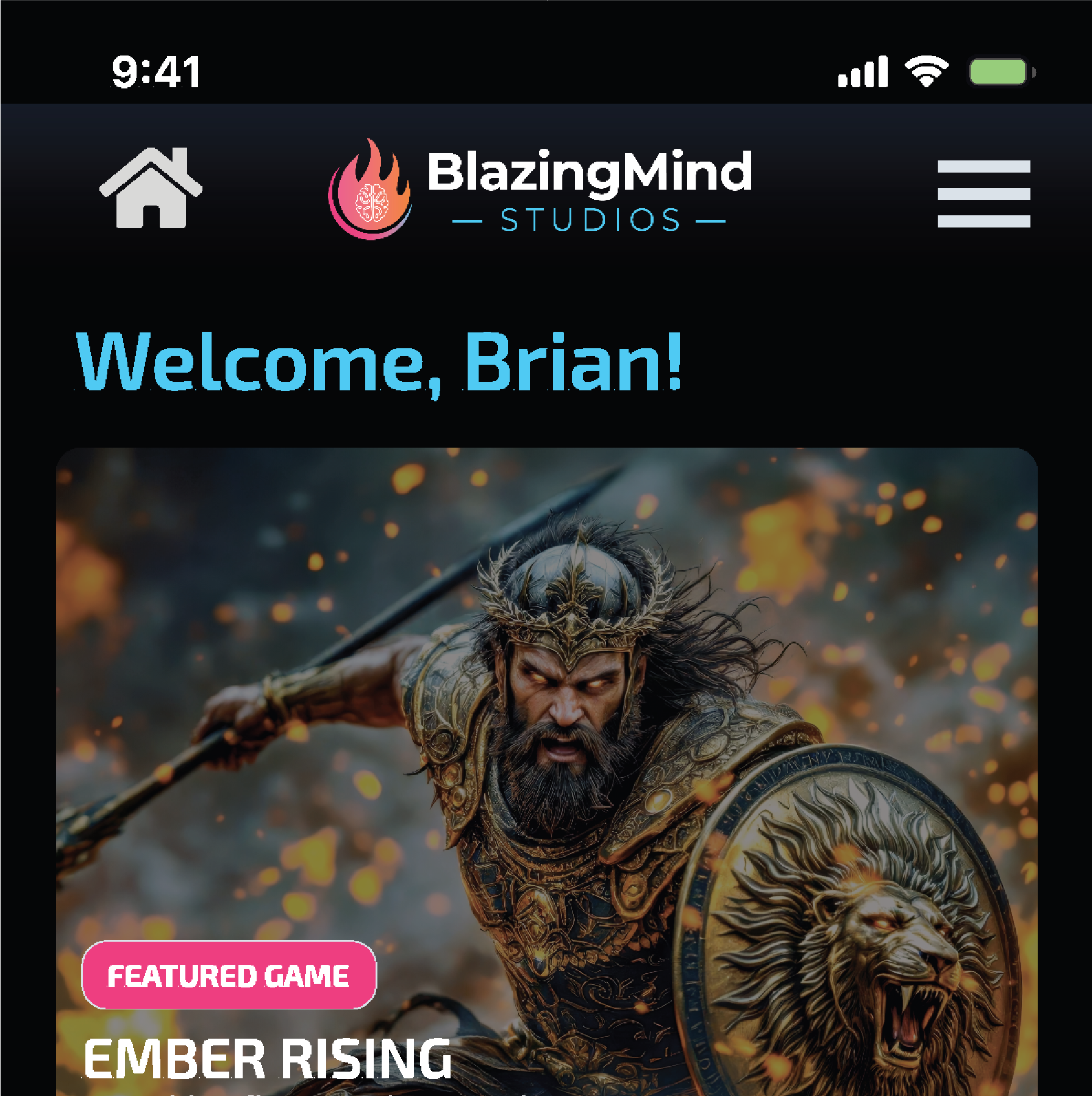 BlazingMind Studios app design