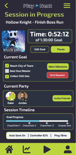 PlayNext Now Playing screen